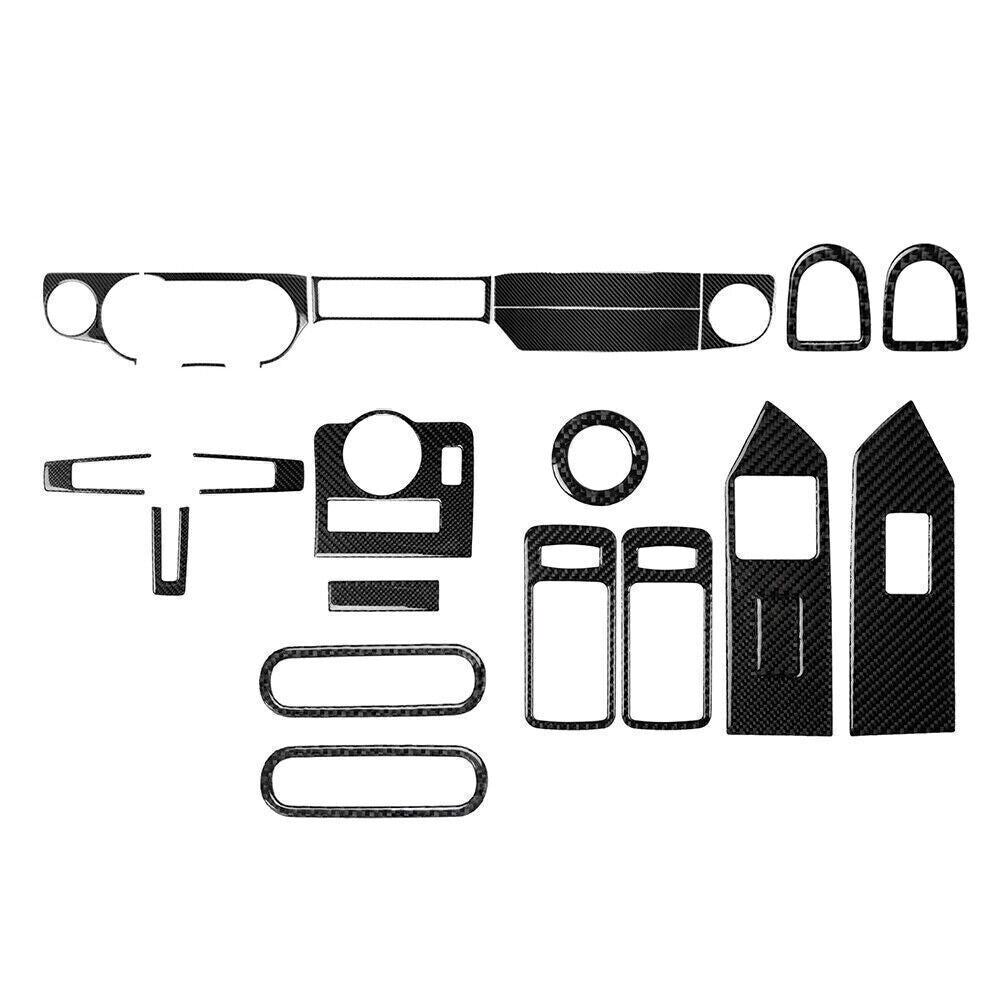 22 Pcs Carbon Fiber Full Set Interior Decoration Cover for Ford for Mustang 2009-13