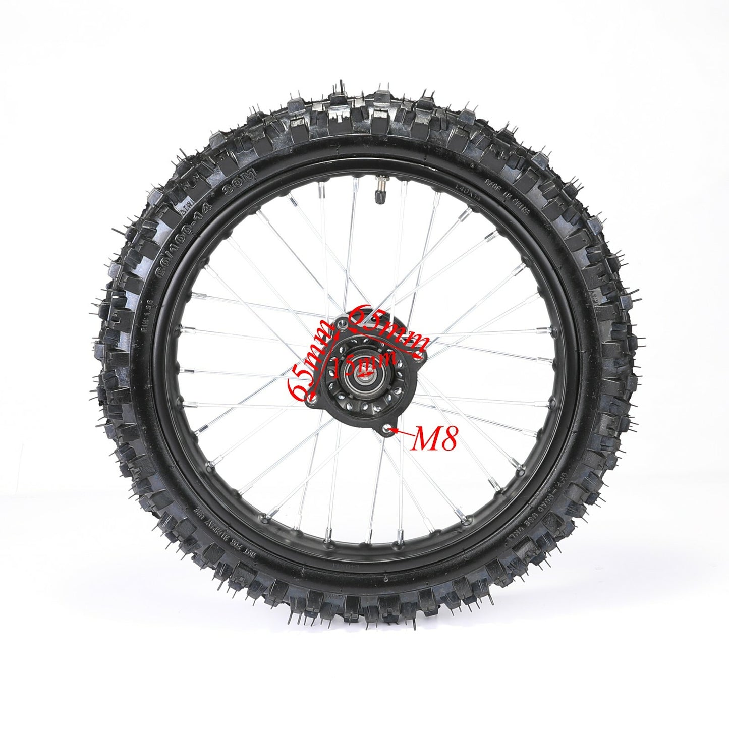 Front 60/100-14 and rear 80/100-12 rims, 110cc/125cc Pit bicycle SSR, Taodao