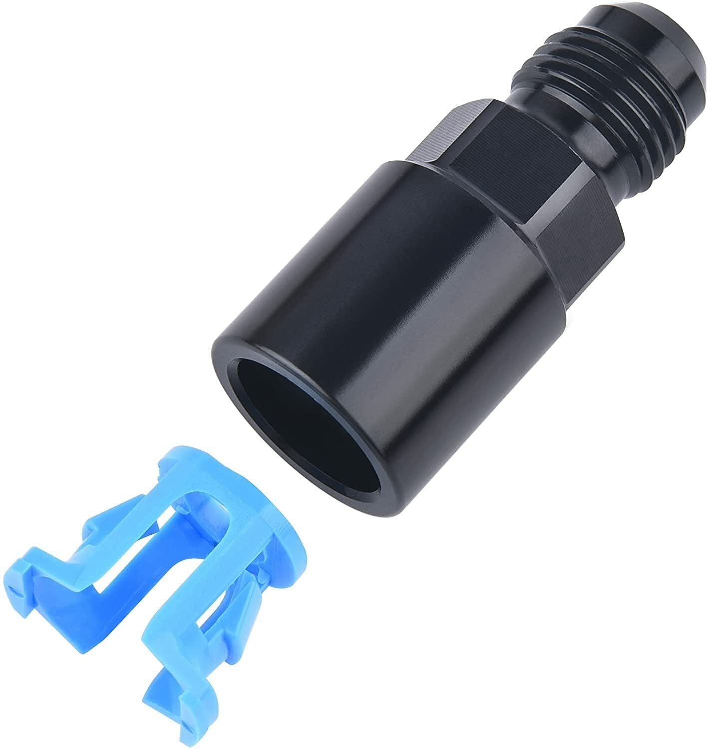 2-pack 6AN male flash connectors to 3/8 inch SAE quick disconnect female push-type EFI connectors