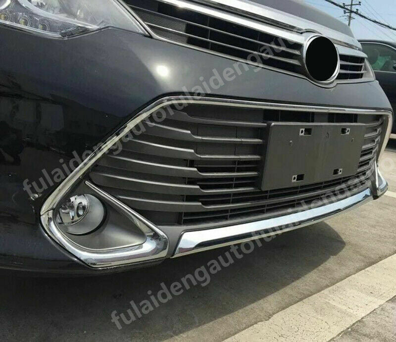 for Toyota for Camry 2015-2017 Chrome Style Car Front Bumper Guard Lower Strip Cover