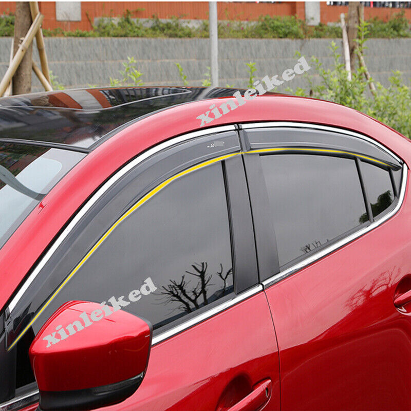 for Mazda 3 Axela Sedan 2014-18 Window Wind Visors Sun Rain Guard Vent Deflector