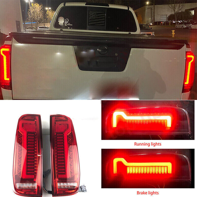 for Nissan Frontier 2005-2021 RED LED Rear Brake Tail Lights Lamps 1Pair 2Pcs