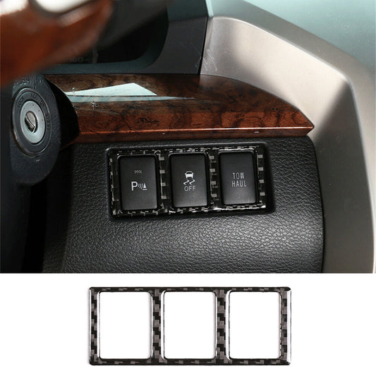 Soft Carbon Fiber Mode Switch Button Decorative Trim for T@yota Tundr@ 2014-2021