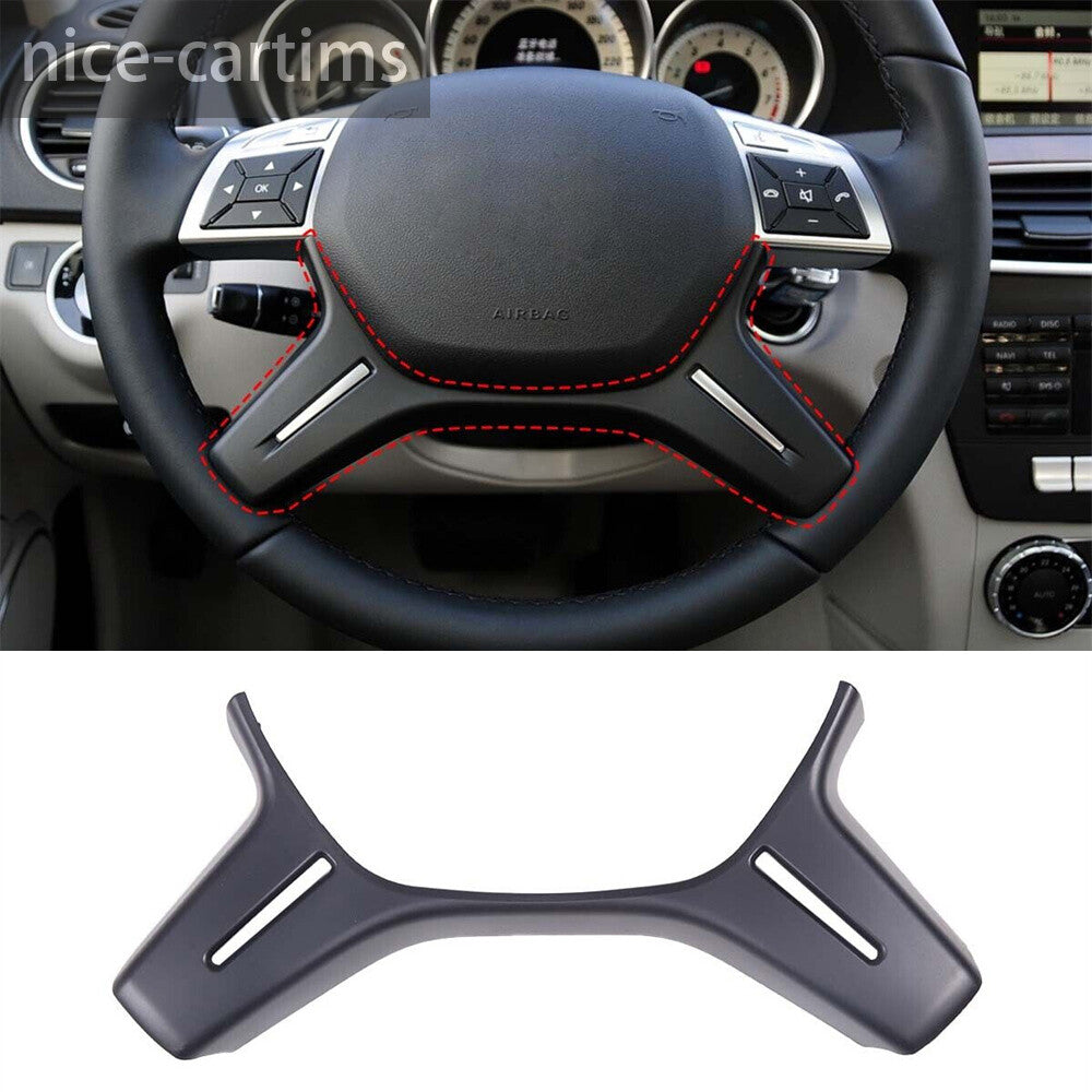 Matte Black Steering Wheel Trim for Benz C Class W204 11-13 E GL W212 14-15 G ML
