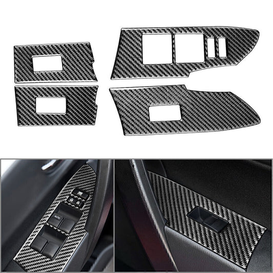 for Toyota for Corolla 2014-2018 4x Carbon Fiber Window Lift Switch Panel Cover Trim