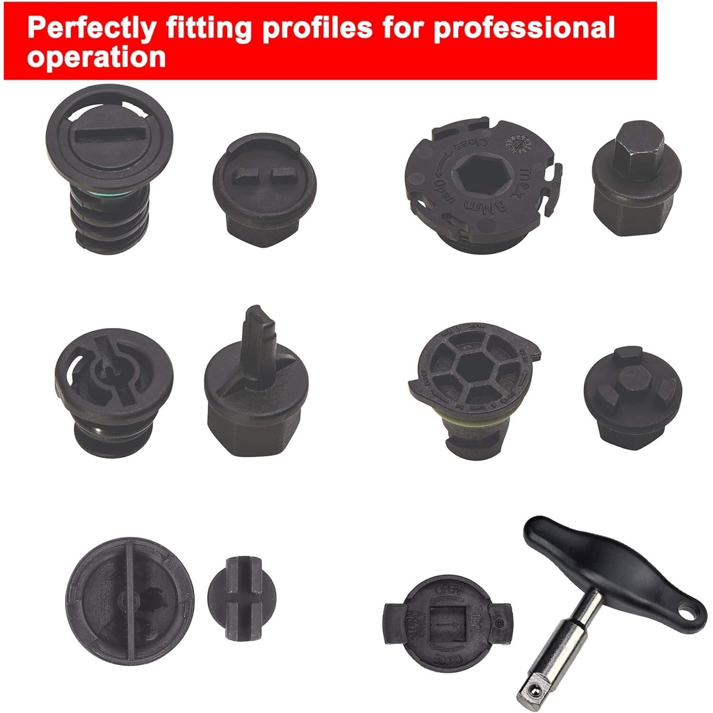 Oil drain plug wrench drain plug removal kit compatible with for Audi , for Volkswagen , for Ford , for Mercedes-Benz