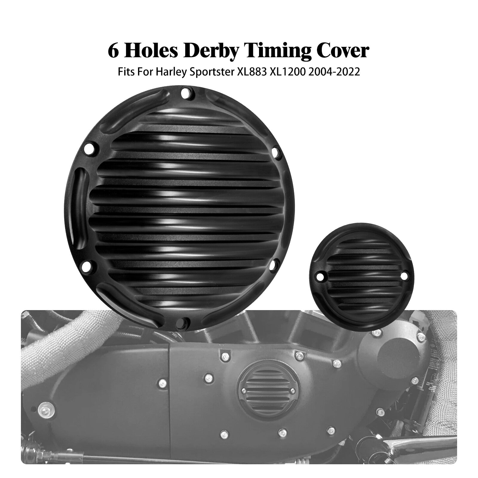 Black Engine Derby Timing Timer Cover for Harley Sportster 883 1200 48 72 04-22
