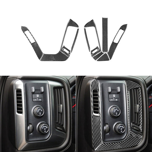 12Pcs Carbon Fiber Driver Side Air Vent Trim For Silverado for GMC for SIERRA 2014-2018