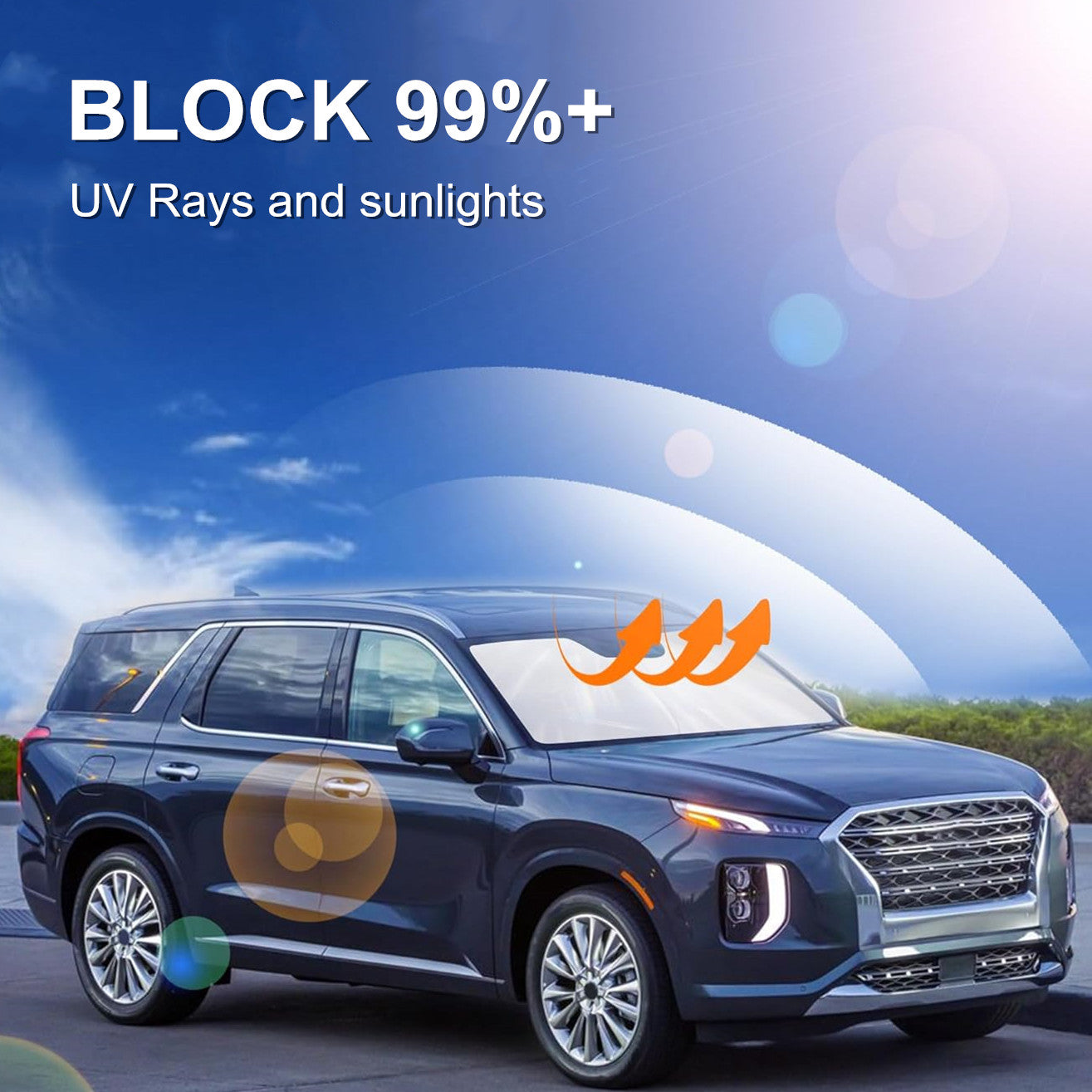 For 2020-2025 for Hyundai Palisade Car Front Windshield Sun Shade Heat Block Cover