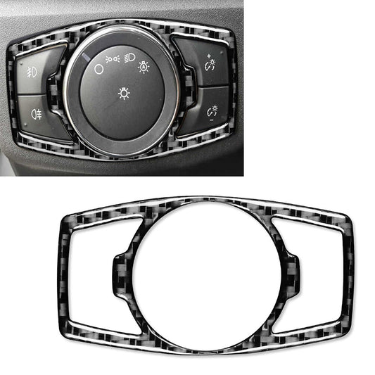 for Ford Mondeo 2013-2019 Headlight Switch Control Panel Trim Carbon Fiber Black