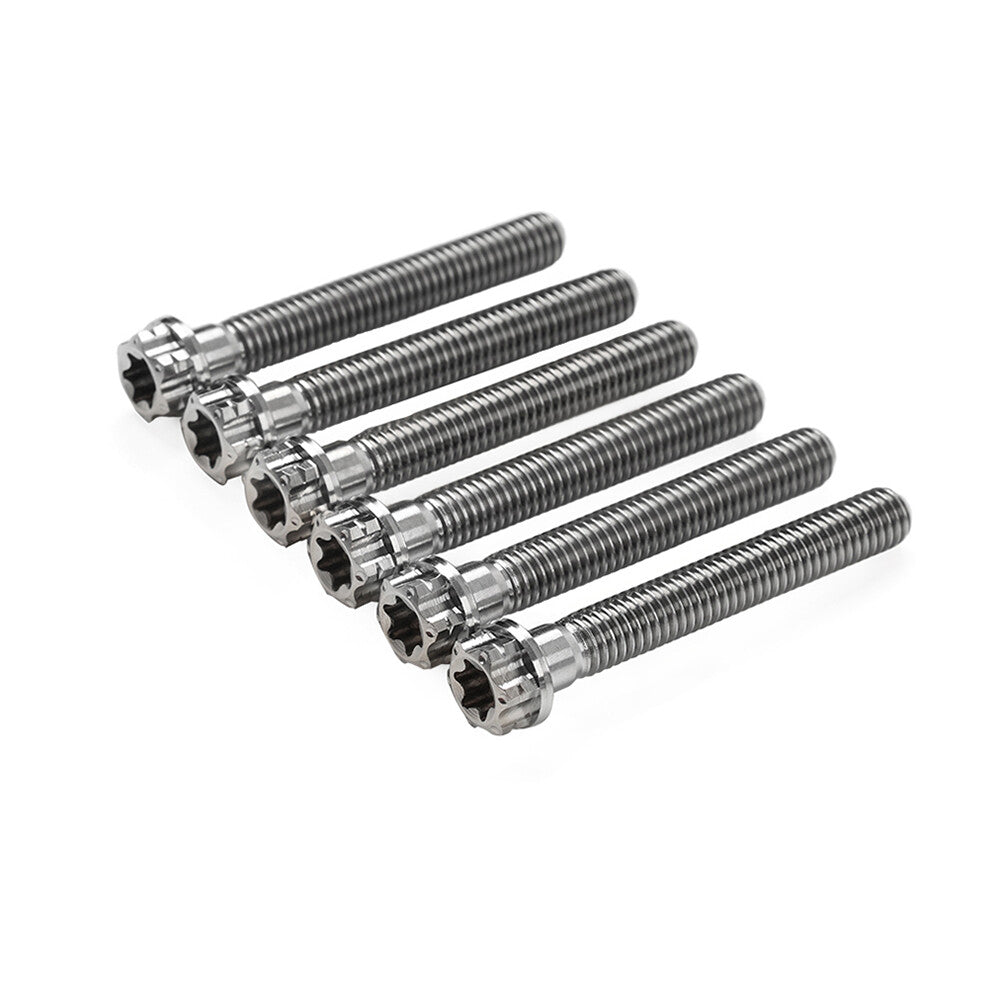 6pcs Bolts Torx Head Flange Screws M6x55mm For Motorcycle Bike Silver
