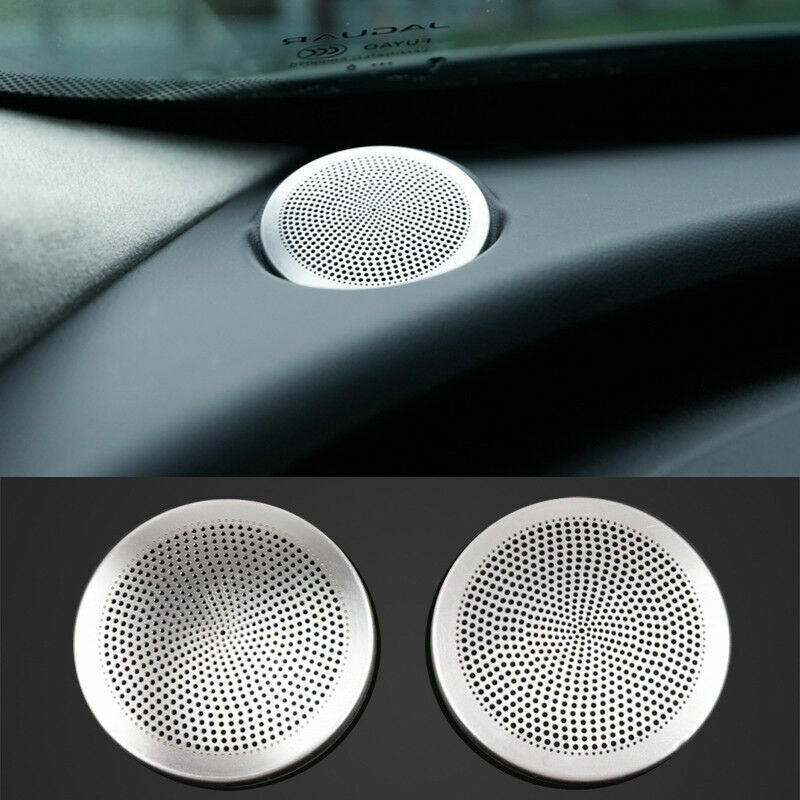 for Jaguar F-PACE 2018-2020 stainless Silver dashboard speaker trim decor cover