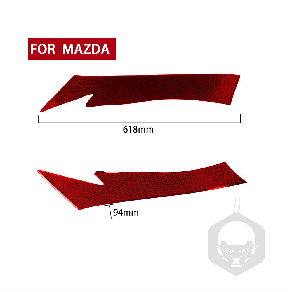 Red Carbon Fiber Front Headlight Eyelid Eyebrow Trim for Mazda CX-5 CX5 2013-16