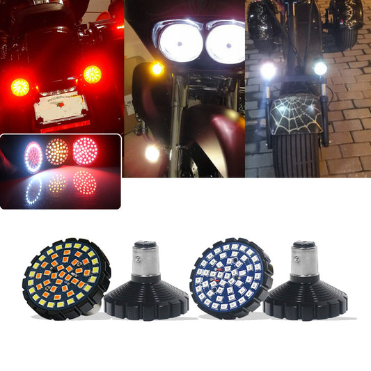 4-pack 1157 LED front white/amber rear red turn signals for Harley-Davidson