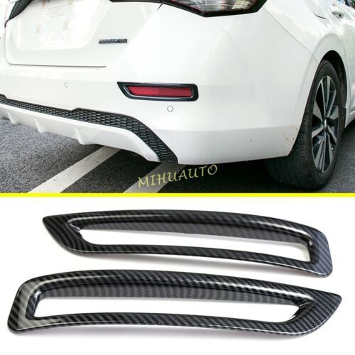 for Nissan Sentra 2020-2023 Carbon Fiber Rear Bumper Fog Light Lamp Frame Trims