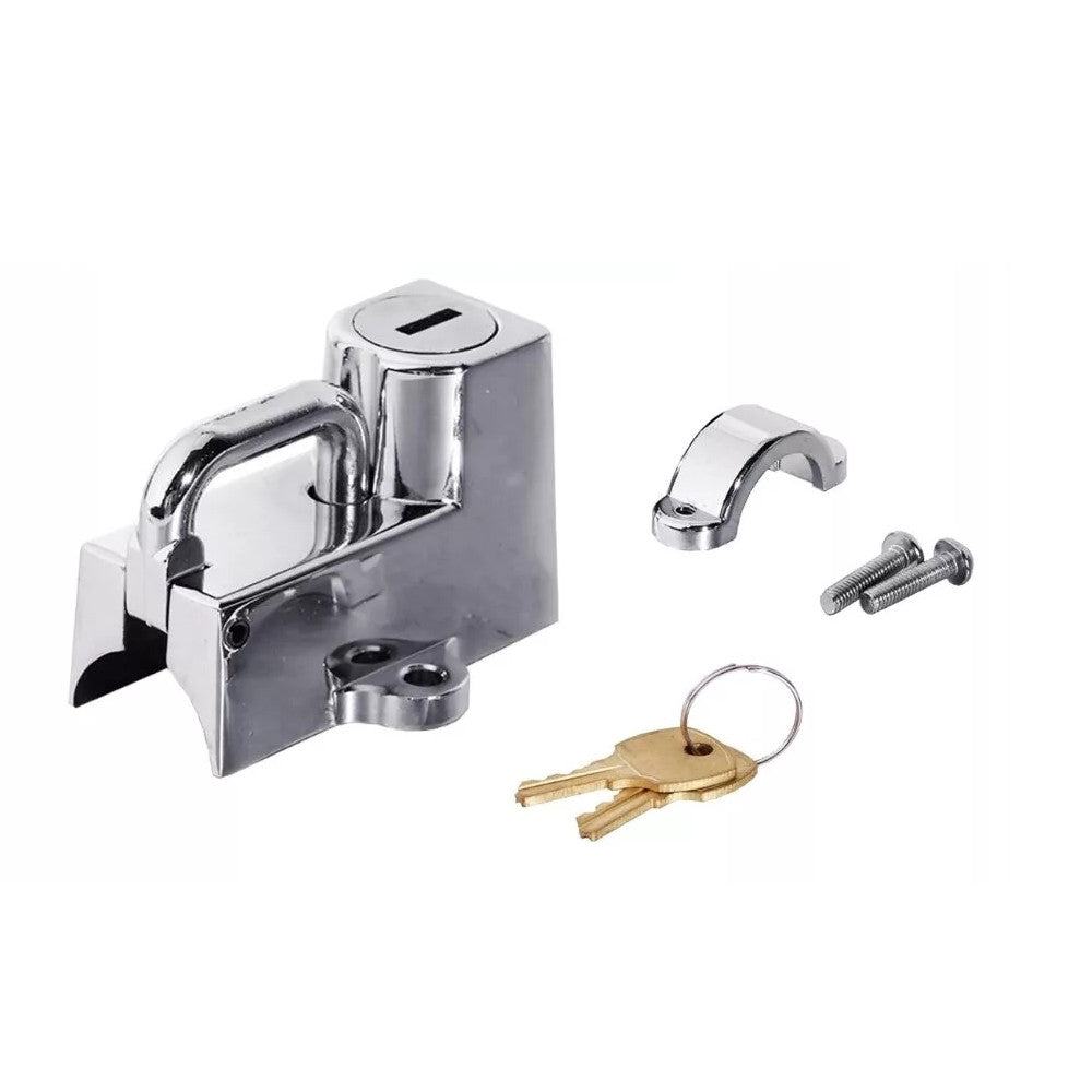 7/8 Chrome Helmet Lock Anti-theft w/Keys Universal for Harley Sportster XL 883
