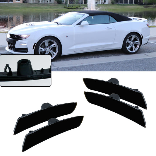 Suitable for 16-18 for Chevrolet Camaro front and rear smoked lens side marker covers, 4 pieces