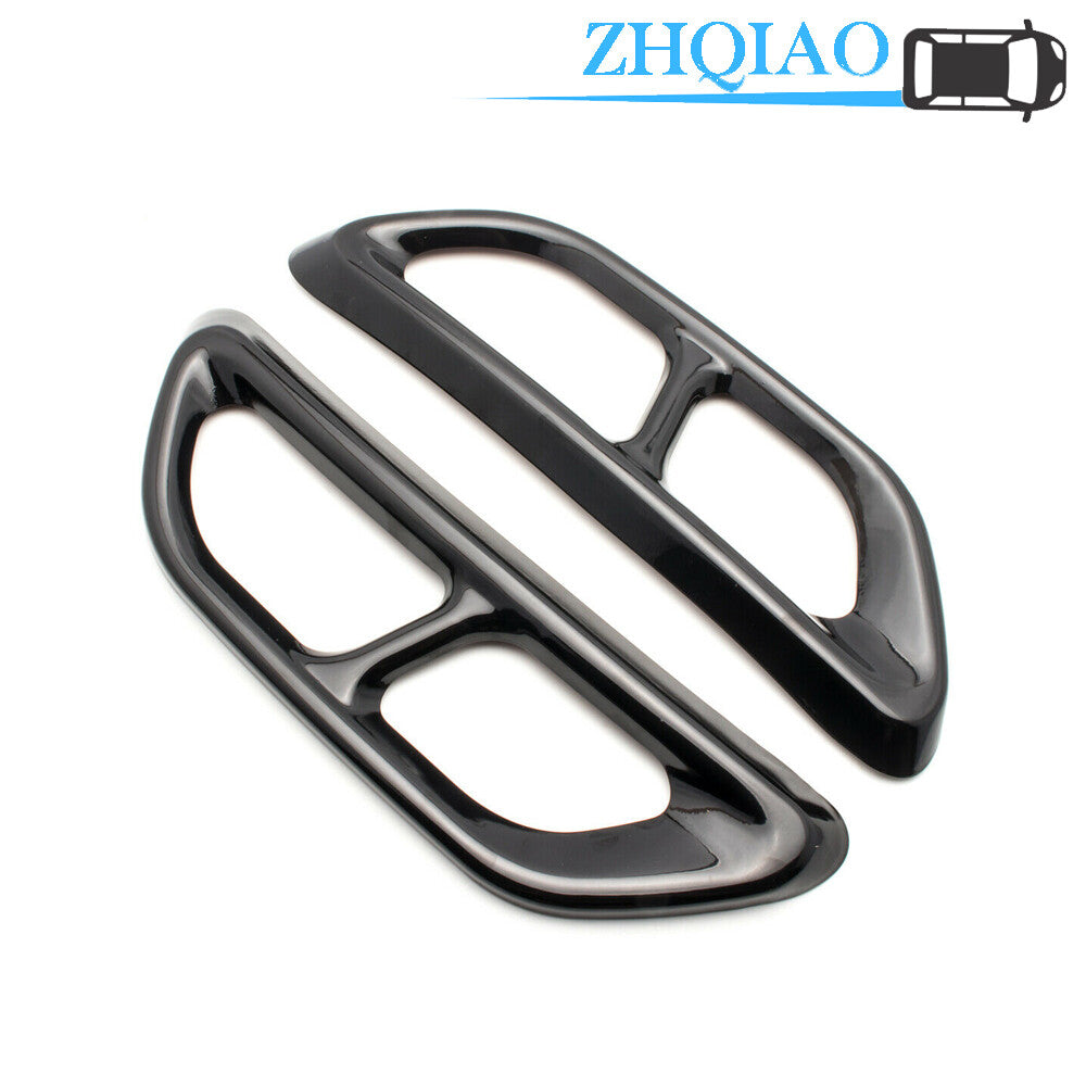 Black Titanium Rear Cylinder Exhaust Pipe Protect Cover Trims Fits for Honda Accord