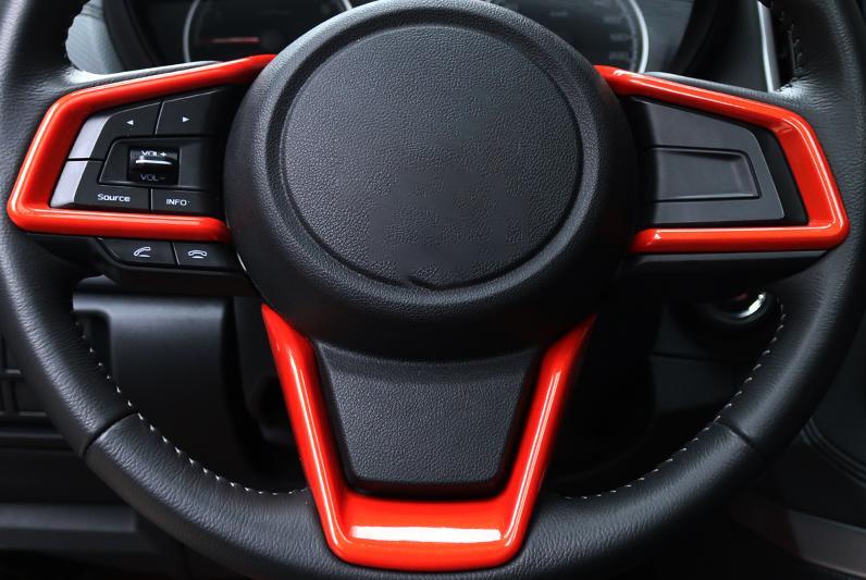 for Subaru Outback 2021-2023 Bright Orange Steering Wheel Switch Cover Trim 3PCS