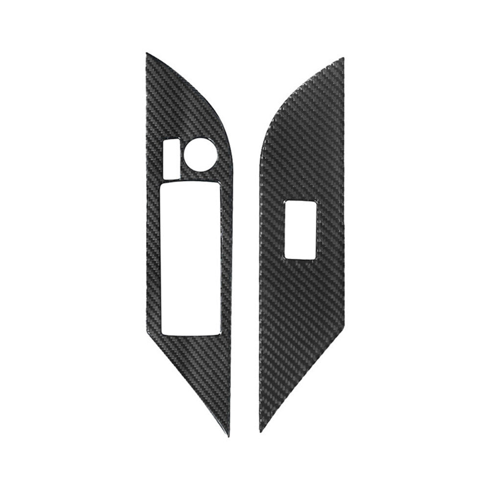 2X Carbon Fiber Front Door Control Cover Trim for Toyota Hilux 2015-21 Type A