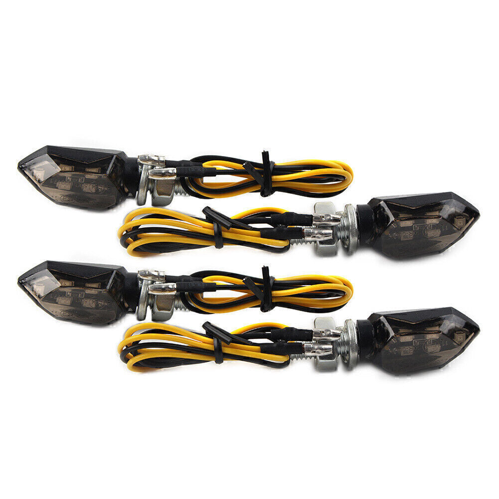 for Mini 12V LED Turn Signals Blinker Light Indicator Amber Lamp Motorcycle 4X UK