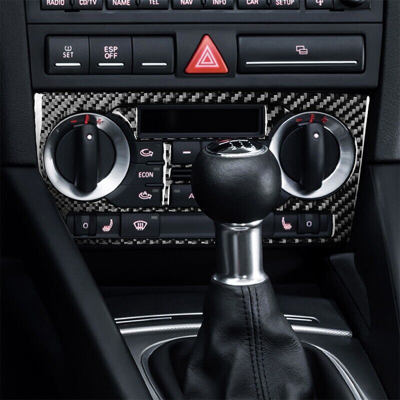 Real Carbon Fiber Car Air Conditioning Button Cover Fit for Audi A3 S3 2006-2007