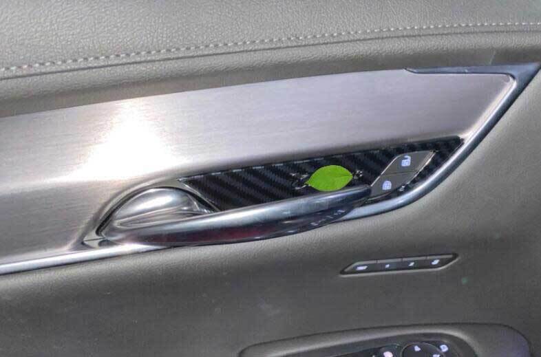 Inner Door Bowl Cover Trim 4P Carbon Fiber Style Fit for Cadillac XT5 2017-2024