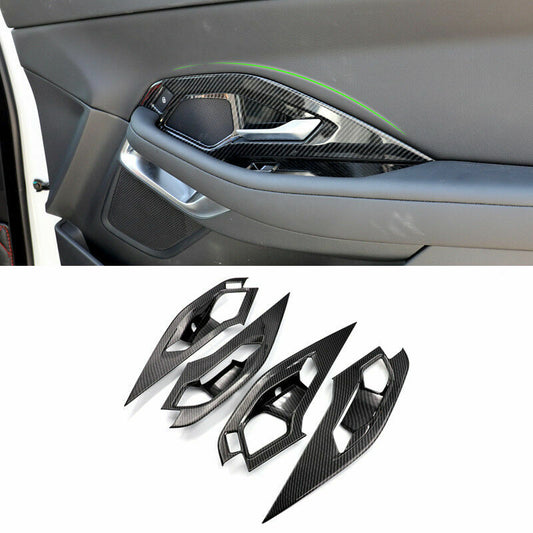 4pcs for Jaguar E-PACE 2018-2021 Carbon Fiber Inner Door Handle Bowl Cover Trim