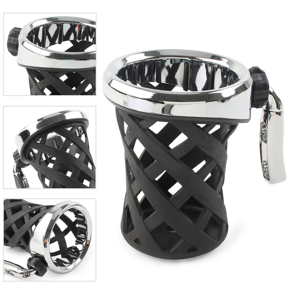 Handlebar Cup Holder Drink W/Mesh Basket Mount Fit Goldwing GL1800 01-21 Chrome