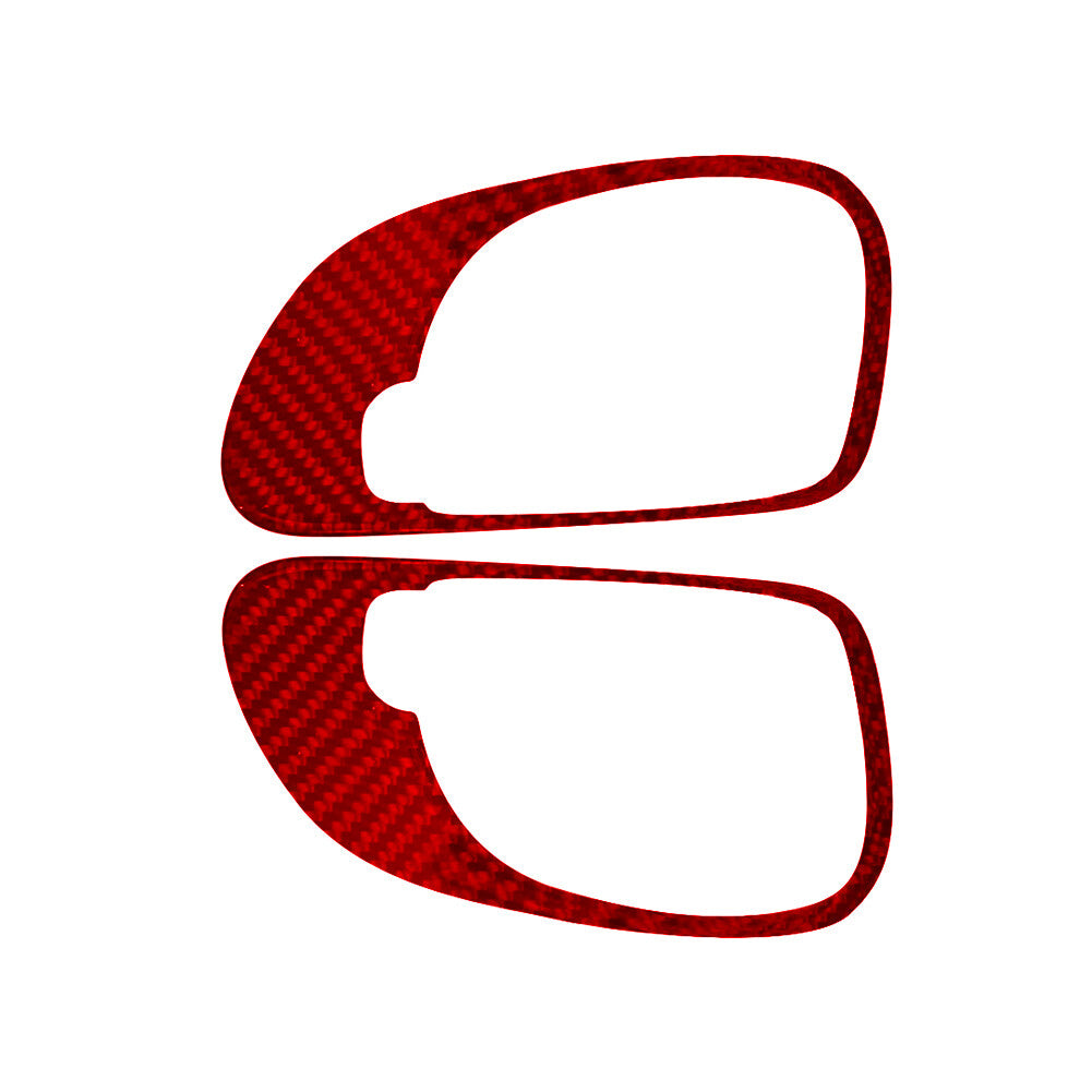 2X Red Carbon Fiber Rear Door Handle Frame Cover Trim for Chrysler 200 2011-2014