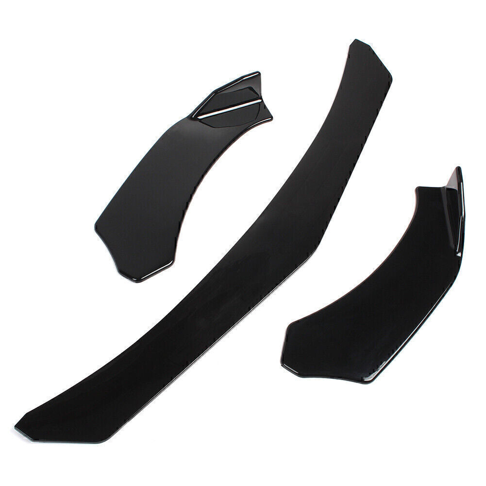 Fit Car Glossy Black Front Bumper Lip Chin Spoiler Splitter Body Kit Universal