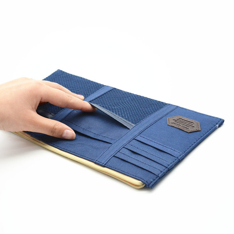 1Pc Car Blue Bag CD Case Organizer Sun Shield Pocket Storage Holder Card