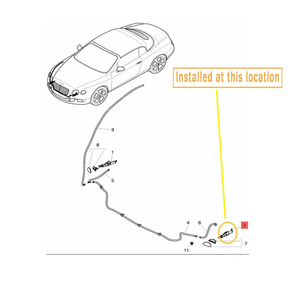 Suitable for Bentley GT Nozzle Headlight Washer (Left) Equipment Manufacturer: 3W0955979D