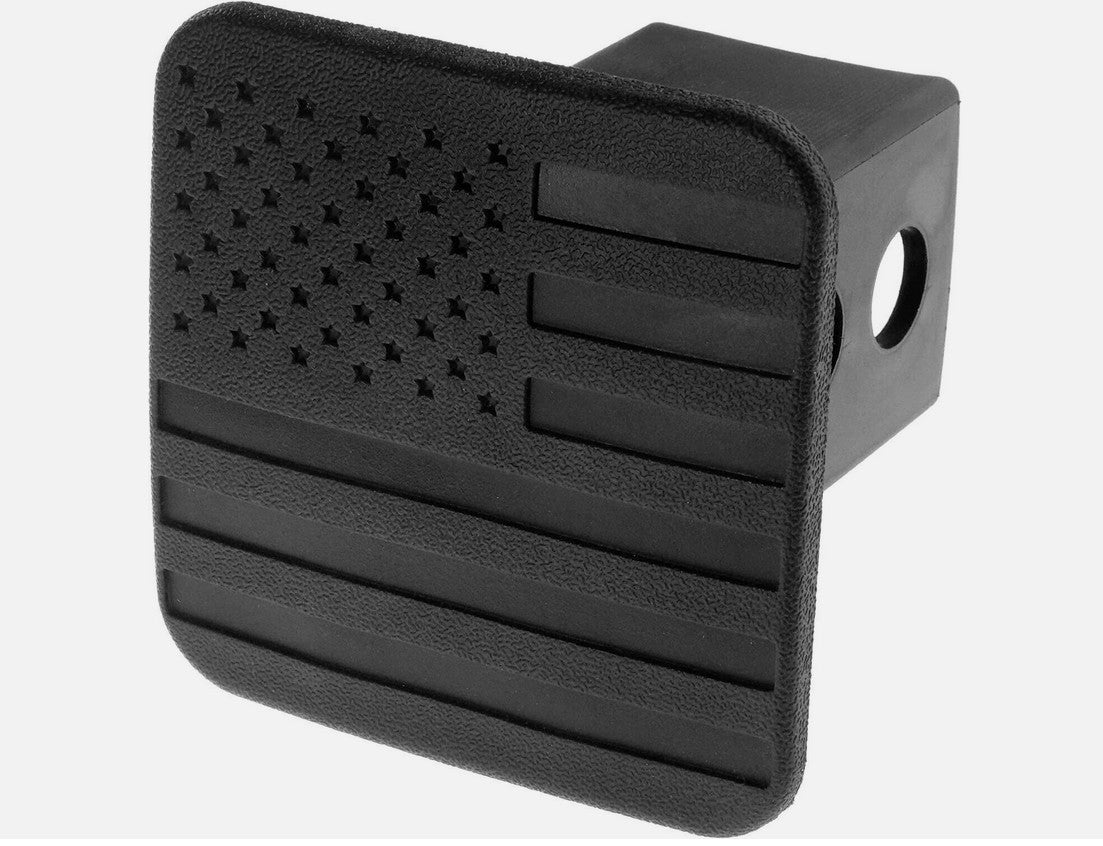 Car mount plug cap trailer tow receiver 2-inch American flag matte black  for ford