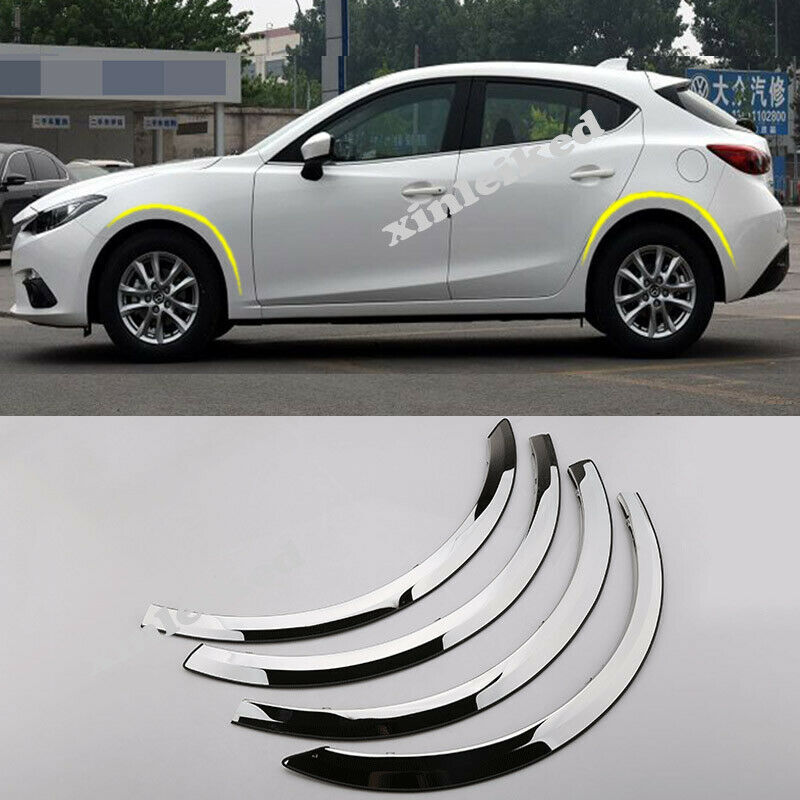 Wheel Eyebrow Arch Protector Trim Lips Fender Flares for Mazda 3 Axela 2014-2018
