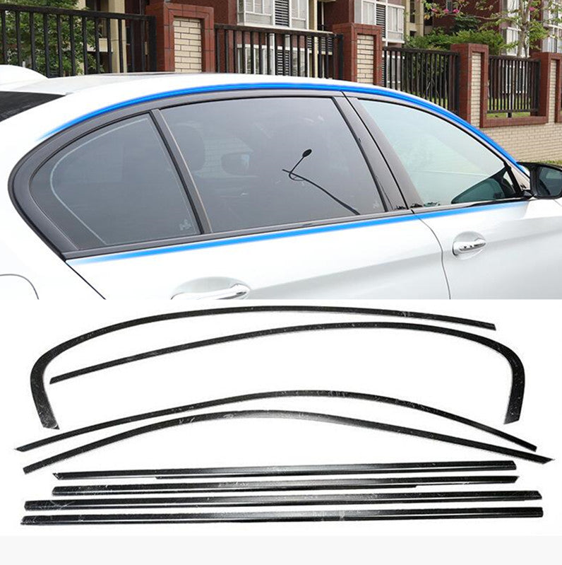 Black Steel for BMW 5 Series G30 2018-2021 Window Molding Sill Strips Trim Cover