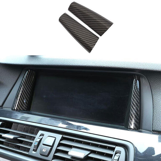 for BMW 5 Series 2014-17 ABS Carbon Fiber Middle Console Navigation Cover Trims