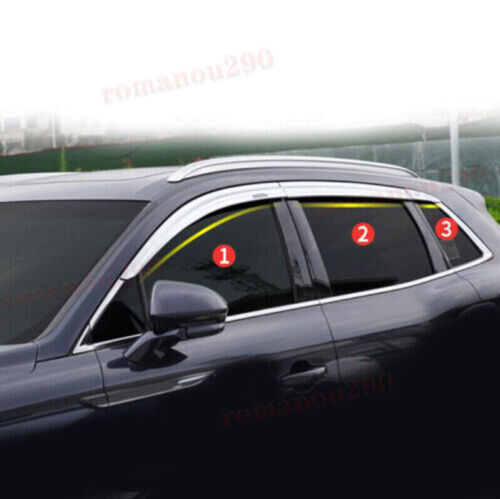 for Lincoln Nautilus 2019-2022 Chrome Side Window Vent Visor Sun Rain Wind Guard