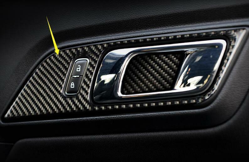 for Ford for Mustang 2015-2022 Real Carbon Fiber Window Lock Lift Panel Trim Frame