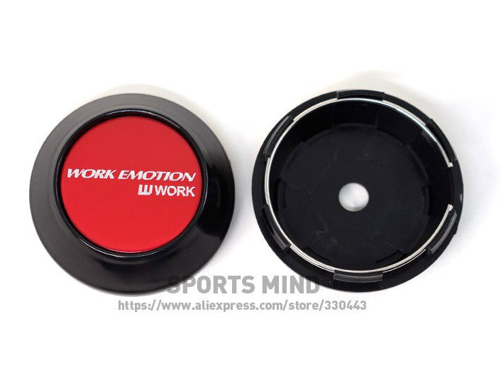 4x69mm Working Emotion Badge Wheel Center Cover Hub Cover Edge Cap Badge Red Black