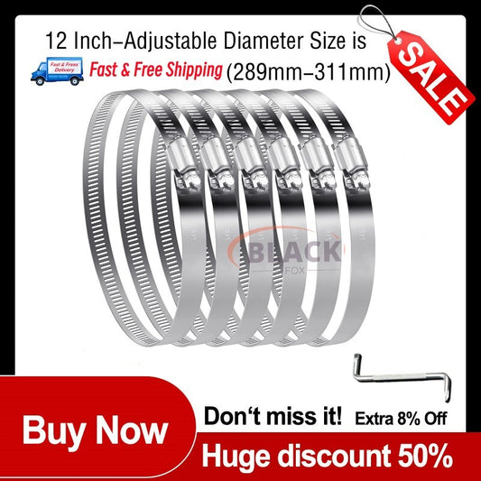 12-inch worm gear hose clamp, pipe clamp, fuel pipe clamp for pipelines