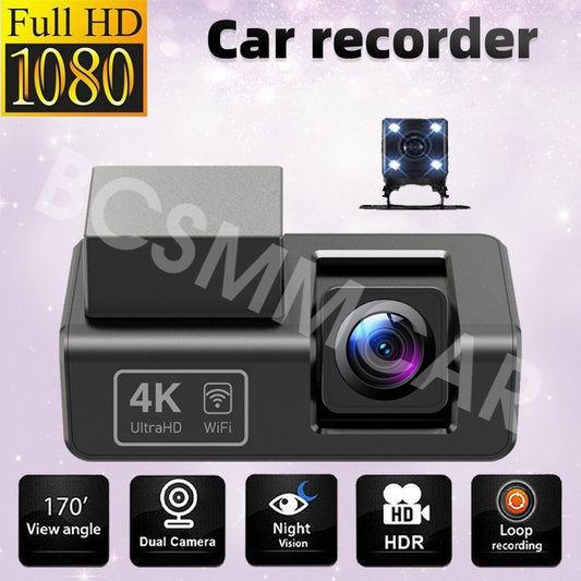 Front Rear Dash Cam Car Driving Video Recorder Night Vision WiFi Loop Recording