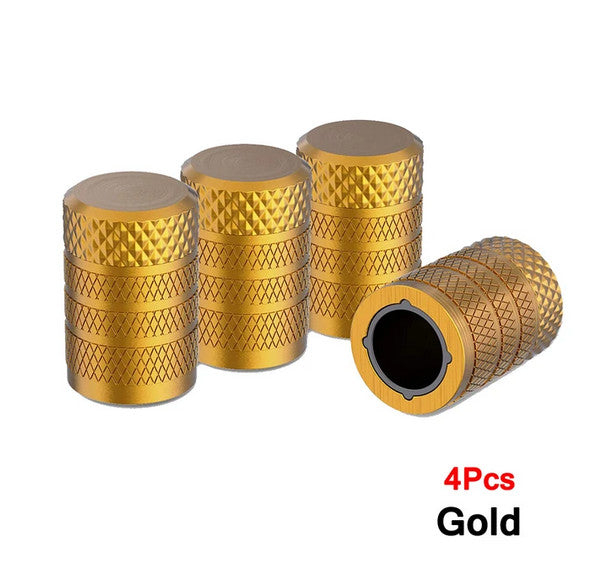 4-piece car tire valve cover rod air dust cover, gold universal, suitable for Toyota .