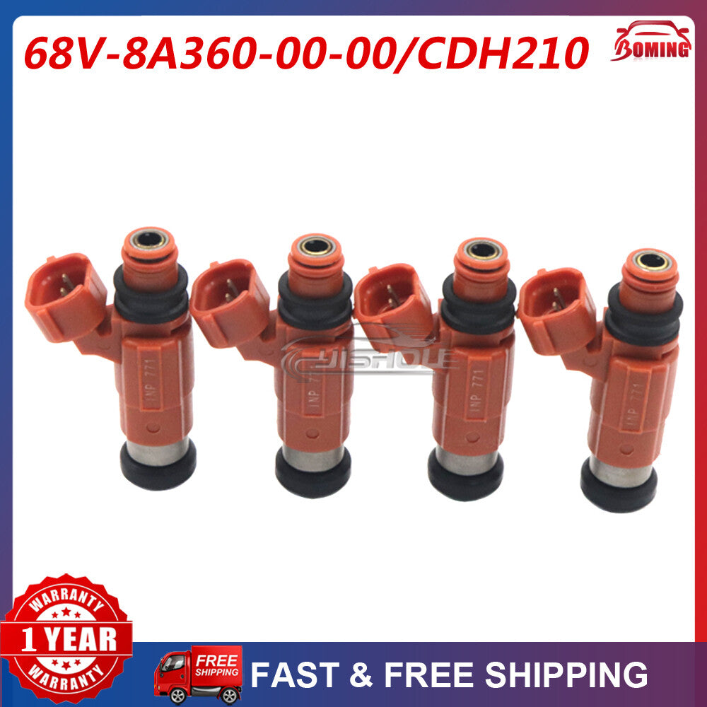 4x 68V-8A360-00-00 Fuel Injector Flow Matched for Yamaha Outboard 115 HP Marine