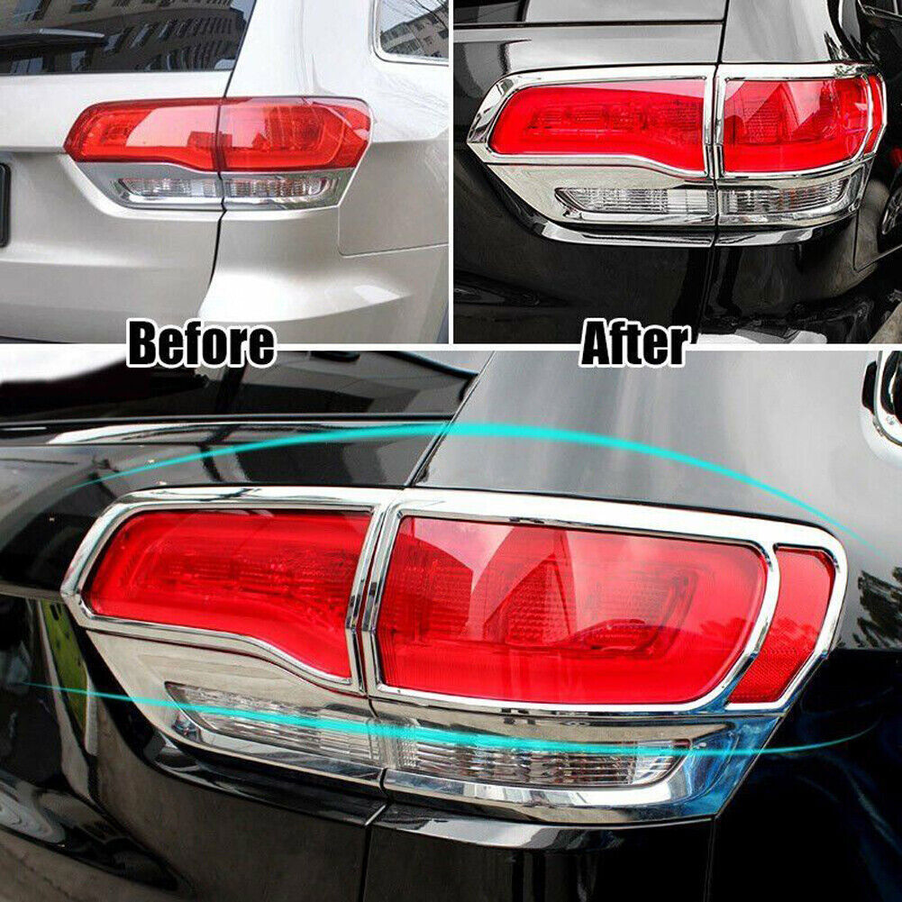 Fit for Jeep Grand Cherokee 2014-2021 Chrome Rear Tail Light Frame Cover Trim 4P