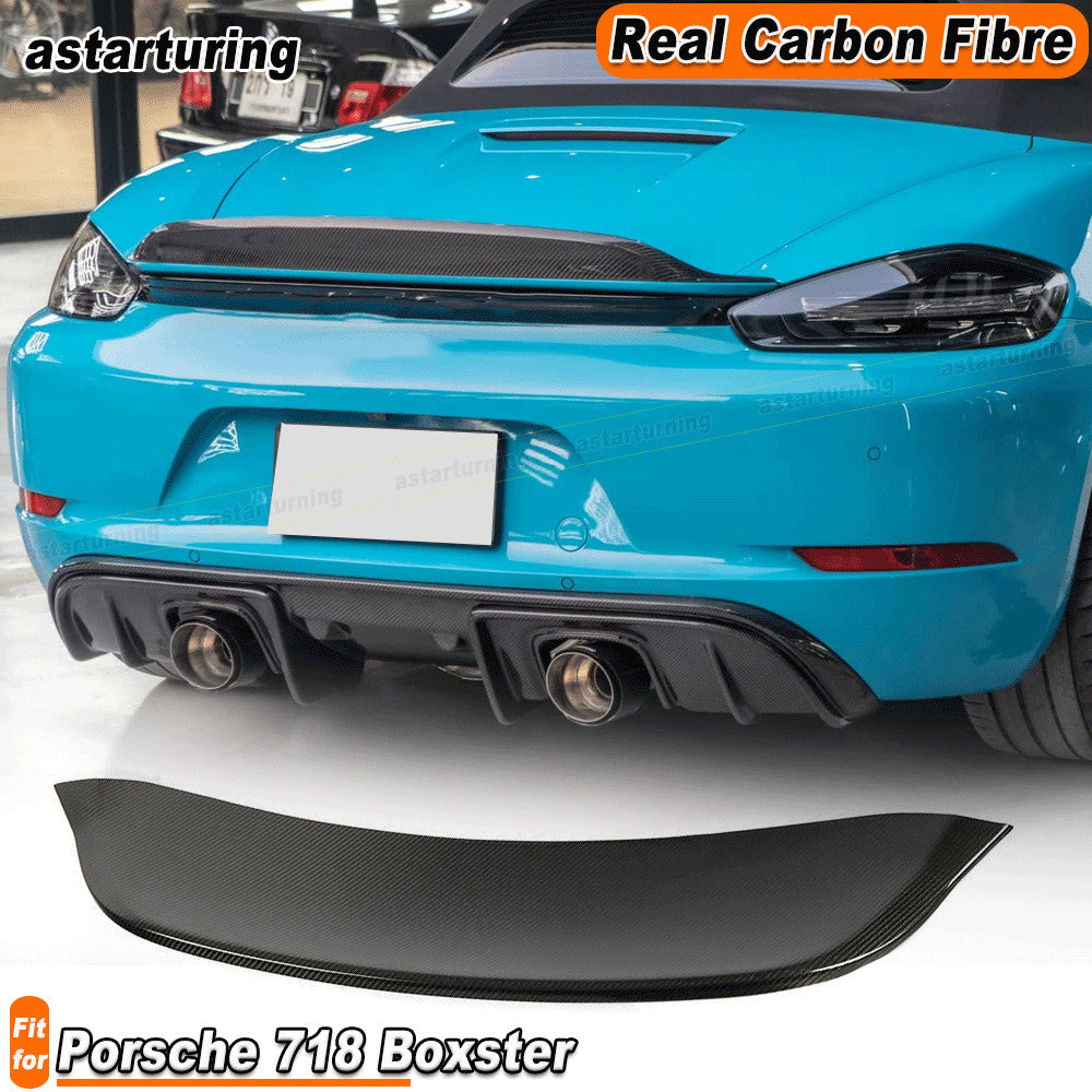 Fit for Porsche 718 2016-19 REAL CARBON Rear Trunk Boot Spoiler Wing Lip