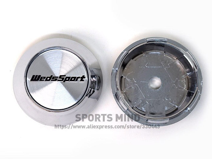 4x69mm Weds Sport Silver Chrome Decal Badge Wheel Center Cover Hub Cover Edge Cover