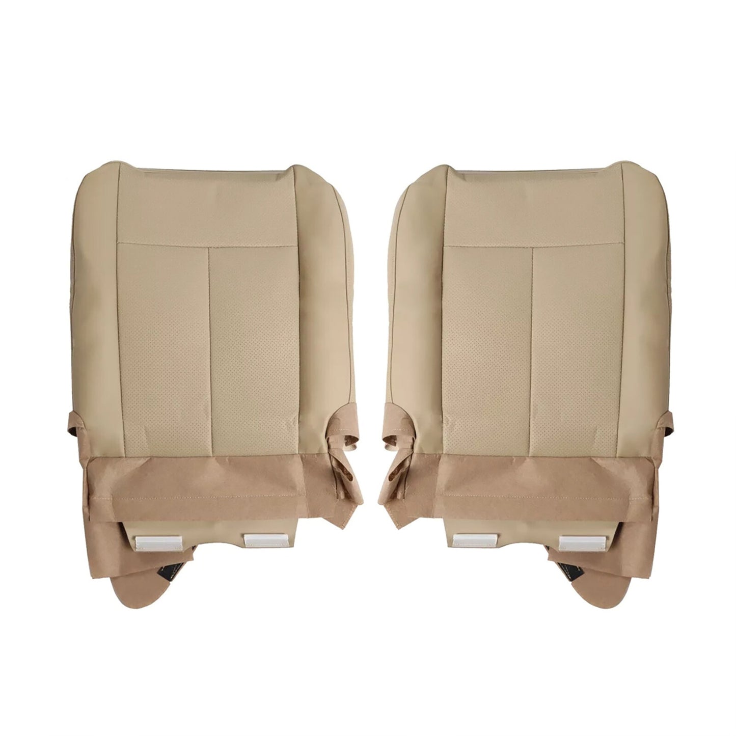 2x Driver  Passenger Leather Bottom for Seat Cover Tan For 07-14 for Ford Expedition
