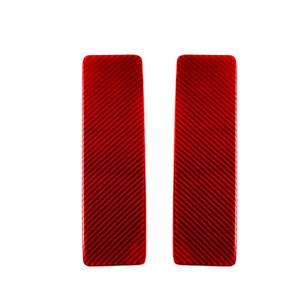 2X Red Carbon Fiber Interior Rear Door Panel Trim for Dodge for Ram 1500 2009-2012