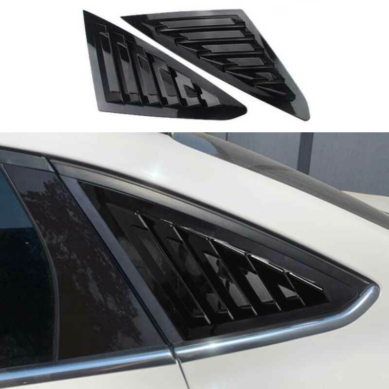 Black Rear Side Vent Window Scoop Louver Cover 2P for Ford Focus Sedan 2012-2018